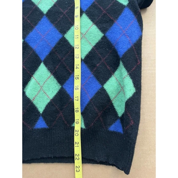 VTG Polo Golf Ralph Lauren Medium Adult Sweater Merino Wool Black Argyle Mens - Picture 6 of 7